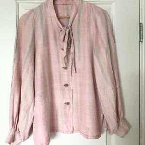 Vintage Baby Pink Bow Blouse